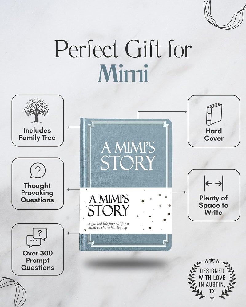 Coco & Lan Mimi's Life Story Journal (Hardcover): A Meaningful Keepsake for Mimi to Share Her Journey & Memories, Book Includes 250+ Prompt Questions, Sentimental Gift for Mother's Day, Birthday, Christmas - Image 2